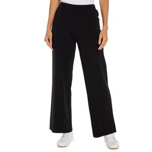 Three Dots Womens Camilia Pleated Relaxed Wide Leg Pants Black Size M NWT